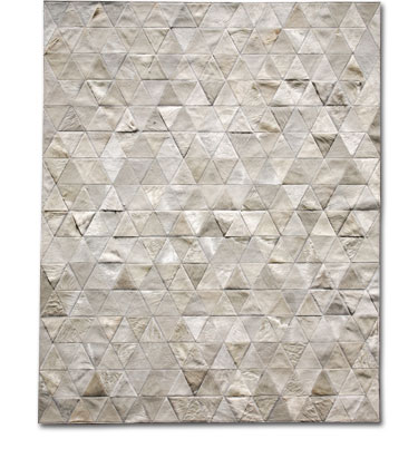 luis kahn geometric cowhide patchwork rug