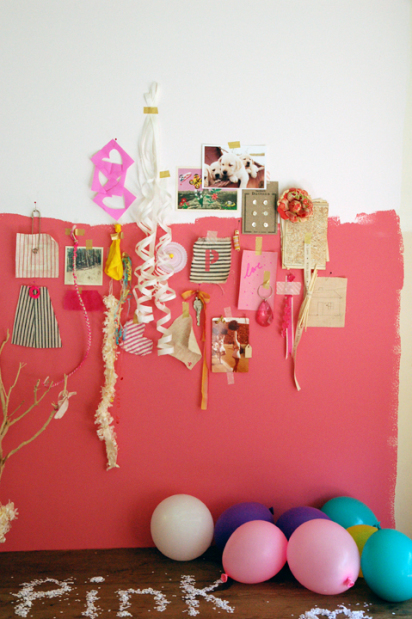 pink inspiration board wall